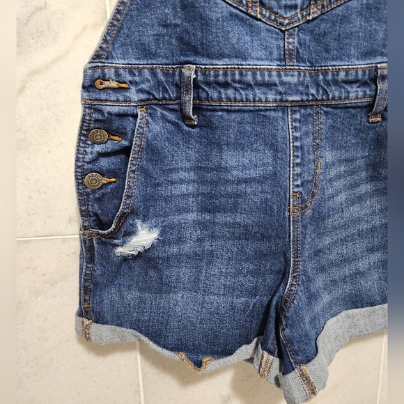 Old Navy Overalls Non-Stretch Jean Short Dark Washed Xs - Picture 4 of 8